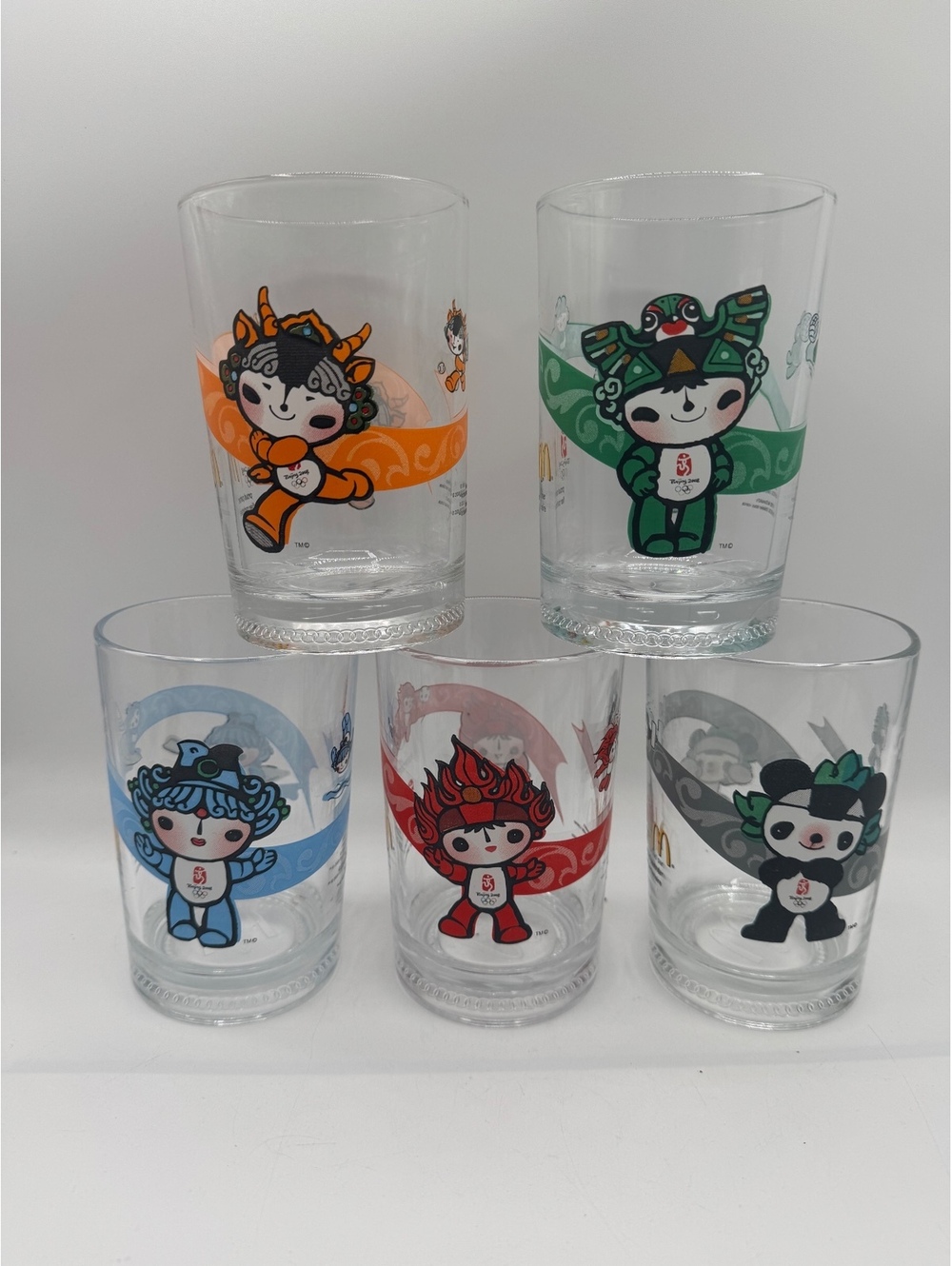 Olympic Games Beijing China 2008 McDonald's Canada Glass - Complete Set of 5